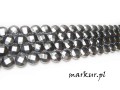 mini: Hematyt kolor srebrny fasetka moneta 10 mm sznur (2)