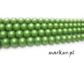 mini: Koraliki szklane matowe kolor zielony kula  8 mm sznur (2)