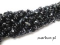 mini: Agat czarny sieczka drobna  4 - 8 mm sznur 80 cm (1)