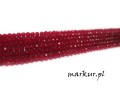 mini: Koraliki szklane bordowe fasetka kula  2 mm sznur (2)