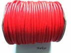 Sznurek jubilerski bawełniany,woskowany czerwony grubość 3 mm opakowanie/100 metrów