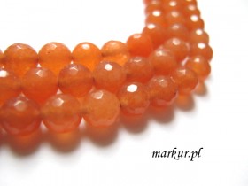 Jadeit orange fasetka kula  8 mm sznur