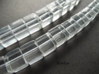 Koraliki szklane przezroczyste kostka  8 mm sznur