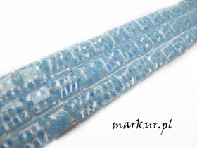 Millefiori błękitne prostokąt 10/14 mm sznur