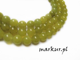 Jadeit oliwkowy kula  6 mm sznur