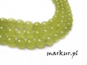 Jadeit zielony_jabłuszko kula 12 mm sznur