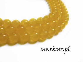 Jadeit żółty kula 12 mm sznur
