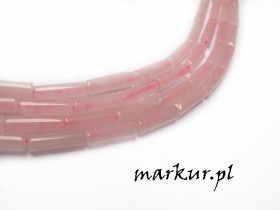 Kwarc różowy pałeczka 4/13 mm sznur