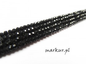 Spinel czarny fasetka oponka  2/3 mm sznur