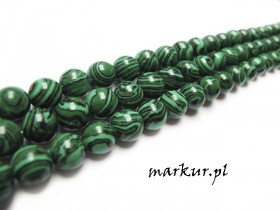 Imitacja kamieni malachit kula  8 mm sznur