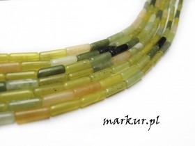 Jadeit zółto_zielony pałeczka 4/13 mm sznur