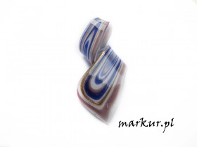 Murano zawieszka krawat błękitne 30/70 mm grubość 7 mm opakowanie 2 sztuki