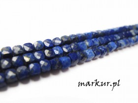 Lapis lazuli fasetka kostka  6 mm sznur