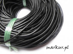 Rzemień jubilerski skórzany czarny grubość 2,5 mm opakowanie/100 metrów