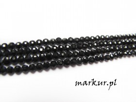 Spinel czarny fasetka moneta  2 mm sznur