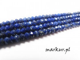 Lapis lazuli fasetka oponka 2/3 mm sznur