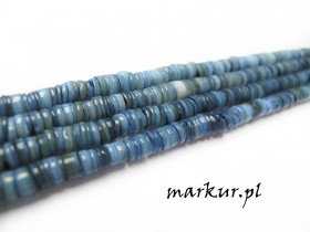 Masa perłowa talarki nieregularne niebieskie 14/6 mm sznur