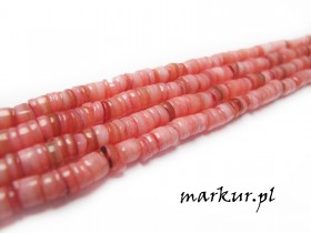 Masa perłowa talarki nieregularne różowe 14/6 mm sznur