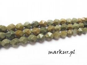 Silver Leaf zielony fasetka nugaty  6 mm sznur