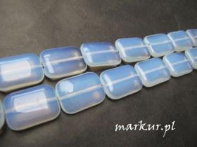 Opal mleczny prostokąt 18/25 mm sznur
