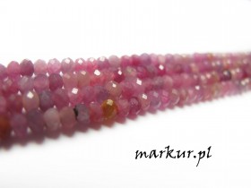 Rubin fasetka oponka 2/3 mm sznur