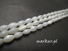 Macica perłowa biała ryż 5/8 mm sznur