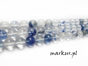 Koraliki szklane niebieskie kula  4 mm sznur