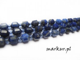 Lapis lazuli fasetka beczka  6 mm sznur