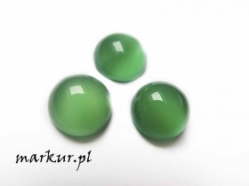 Agat zielony kaboszon moneta 14 mm 