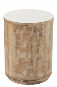 Stołek Drewno Mango Biały (36,5x36,5x47,5cm)