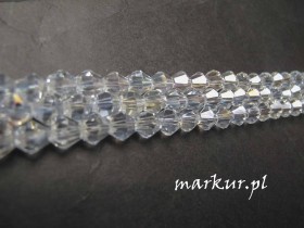 Koraliki szklane AB Crystal Bicone   4 mm sznur