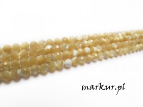 Macica perłowa beżowa fasetka kula  3 mm sznur