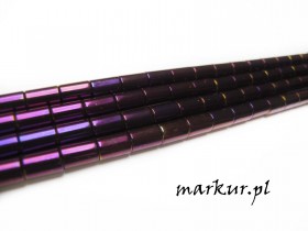 Hematyt kolor fioletowy pałeczka  6/8 mm sznur