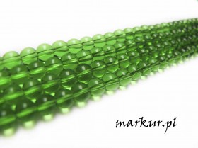 Koraliki szklane zielone kula  6 mm sznur