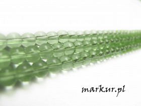 Koraliki szklane pistacjowe kula  6 mm sznur