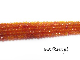 Cyrkon pomarańczowy fasetka kula  2 mm sznur