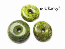 Jaspis impresja jasno_zielony zawieszka donuts 30 mm