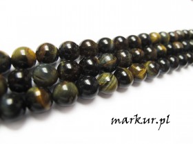 Tygrysie oko żółto niebieskie kula 10 mm sznur