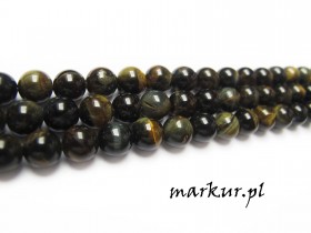 Tygrysie oko żółto niebieskie kula 10 mm sznur