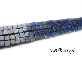 Lapis lazuli kostka 4 mm sznur
