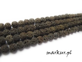 Lawa wulkaniczna brązowa kula 12 mm sznur