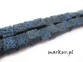 Lawa wulkaniczna niebieska kostka 12 mm sznur