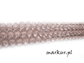 Koraliki szklane różowe fasetka oponka  4/6 mm sznur