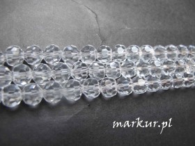 Koraliki szklane crystal fasetka kula  4 mm sznur