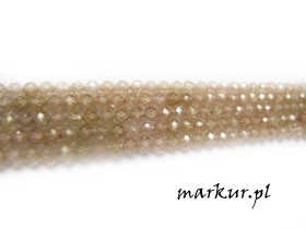 Cyrkon brzoskwiniowy fasetka kula  3 mm sznur