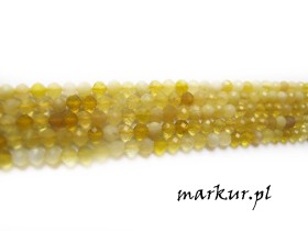 Opal żółty fasetka kula  3 mm sznur
