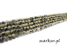Jaspis dalmatyńczyk kula  2 mm sznur