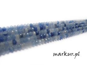 Awenturyn niebieski fasetka oponka 3/4 mm sznur