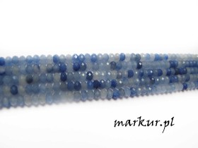 Awenturyn niebieski fasetka oponka 3/4 mm sznur