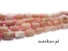 Opal peruwiański różowy słupki nieregularne 8  12 mm sznur